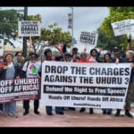 Protest in support of the Uhuru Movement and demanding the US Department of Justice end its lawfare against the US Black Nationalist organization. Photo: Hands Off Uhuru.