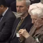 Ukrainian Nazi, Jaroslav Hunka, waiting in the Parliament Gallery before he was honoured by a joint parliament and senate sitting of Canada’s House of Commons, to hear Ukrainian President Volodymyr Zelensky’s speech. Photo: Hindustan Times.