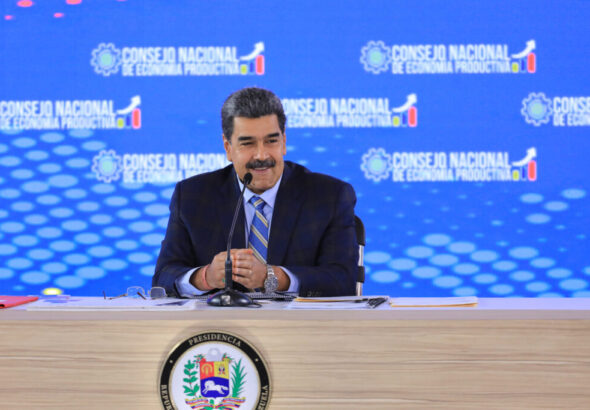 Venezuelan President Nicolás Maduro during a televised working meeting focused on economic issues, taking place at the Humboldt Hotel in Caracas, this Thursday, September 21, 2023. Photo: Presidential Press.