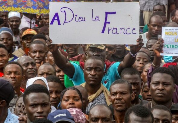 Protesters in Niger. Photo: BBC.