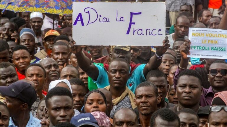 Protesters in Niger. Photo: BBC.