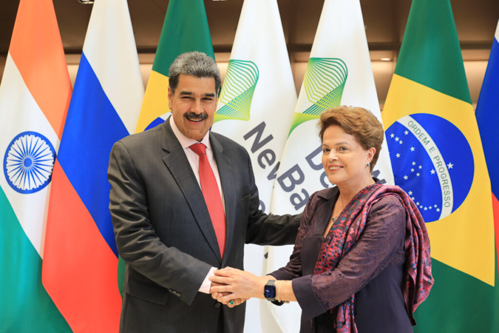 Venezuelan President Nicolás Maduro and BRICS New Development Bank President Dilma Rousseff meet in Shanghai. Photo: X/@NicolasMaduro.