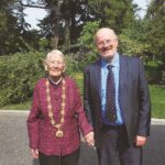 Isabel Crook and her son Carl are pictured on Sept 29, 2019, after she received the Friendship Medal of China, in Beijing. Photo: Embassy of the People's Republic of China in Canada.