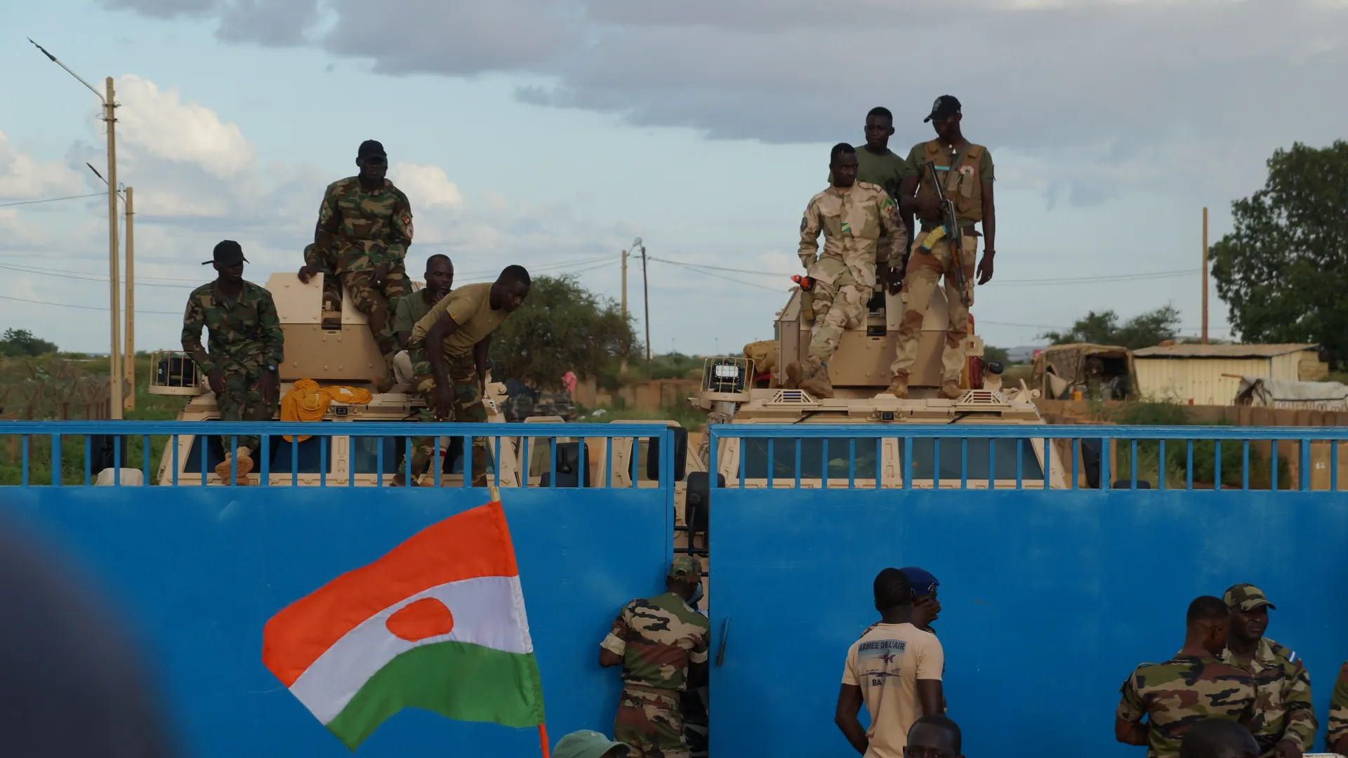 Thousands of people gather in front of a French military base demanding the French soldiers to leave the country, in the capital Niamey on September 3, 2023. Photo: Balima Boureima/Anadolu Agency via Getty Images.