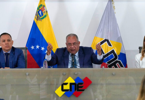 Venezuela's National Electoral Council President Elvis Amoroso issues statements to the press. Photo: RT/File photo.