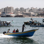 Palestinians take to the sea, to protest the Israeli siege as part of an international campaign. Photo: Mahmoud Ajjour, The Palestine Chronicle.