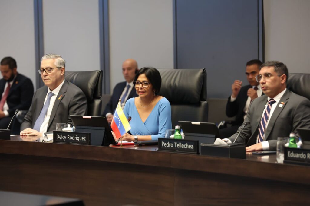 Venezuelan Vice President Delcy Rodriguez during her visit to the BRICS Bank (New Development Bank) in Shangai. Photo: X/@NDB_int.