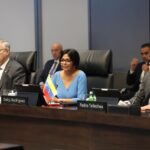 Venezuelan Vice President Delcy Rodriguez during her visit to the BRICS Bank (New Development Bank) in Shangai. Photo: X/@NDB_int.