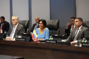 Venezuelan Vice President Delcy Rodriguez during her visit to the BRICS Bank (New Development Bank) in Shangai. Photo: X/@NDB_int.