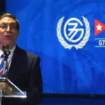 Cuban Foreign Affairs Minister Bruno Rodríguez speaks at a press conference before the G77+China summit in Havana, Cuba. Photo: AFP.