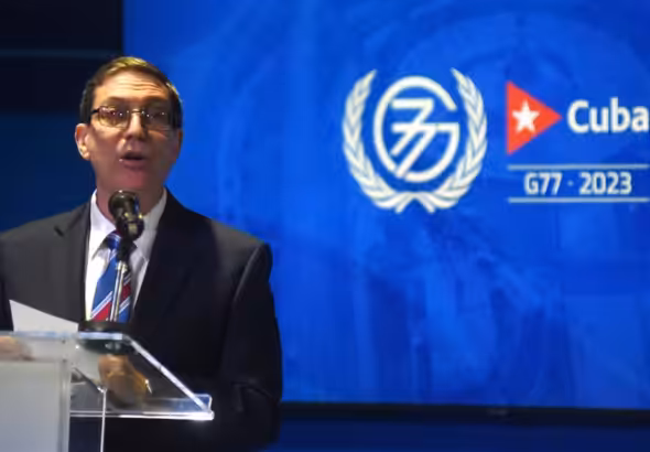 Cuban Foreign Affairs Minister Bruno Rodríguez speaks at a press conference before the G77+China summit in Havana, Cuba. Photo: AFP/file photo.