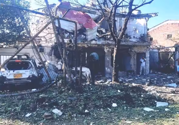 Scene of the car bomb attack outside a police station in Jamundí, Valle del Cauca department, Colombia, September 22, 2023. Photo: El Espectador.