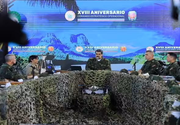 Venezuelan President Nicolás Maduro at the celebration of the 18th anniversary of the establishment of CEOFANB. Photo: VTV.