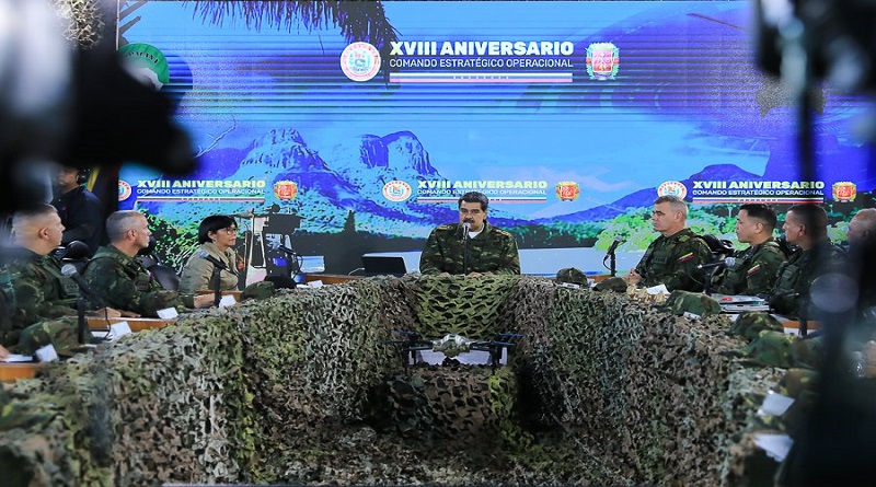 Venezuelan President Nicolás Maduro at the celebration of the 18th anniversary of the establishment of CEOFANB. Photo: VTV.