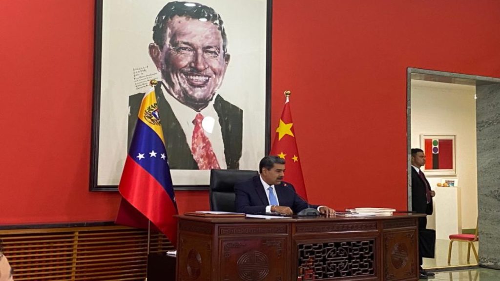Venezuelan President Nicolás Maduro holds a press conference in the Venezuelan embassy in the People's Republic of China, September 14, 2023. Photo: Presidential Press.