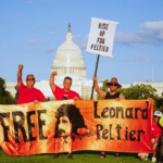 Leading up to the Free Leonard Peltier Rally 79th Birthday Action on September 12th, Indigenous Peoples from across Turtle Island joined together to voice the demand to #FreeLeonardPeltier. Photo: Willi White for NDN Collective.
