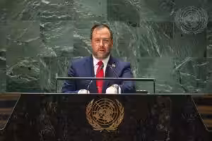 Venezuelan Foreign Minister, Yván Gil, addresses the 78th Session of the UN General Assembly in New York City, US. September 23, 2023.
