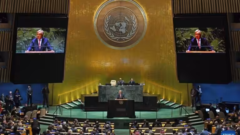 UN Secretary General António Guterres speaks at the the 78th session of the UN General Assembly at the UN headquarters in New York, September 19, 2023. Photo: Xinhua/Li Rui.