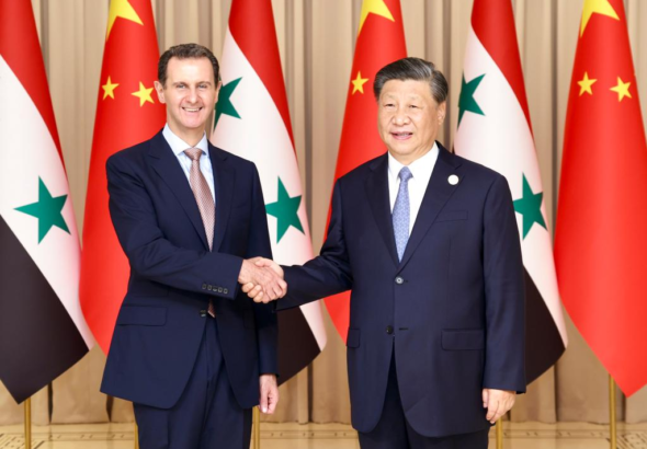 Chinese President Xi Jinping (right) and Syrian President Bashar al-Assad (left) in Hangzhou, capital city of east China's Zhejiang Province, Sep 22, 2023. Photo: Xinhua.
