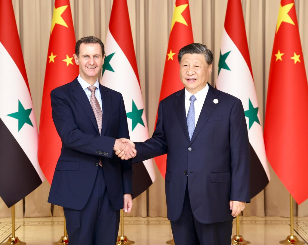 Chinese President Xi Jinping (right) and Syrian President Bashar al-Assad (left) in Hangzhou, capital city of east China's Zhejiang Province, Sep 22, 2023. Photo: Xinhua.