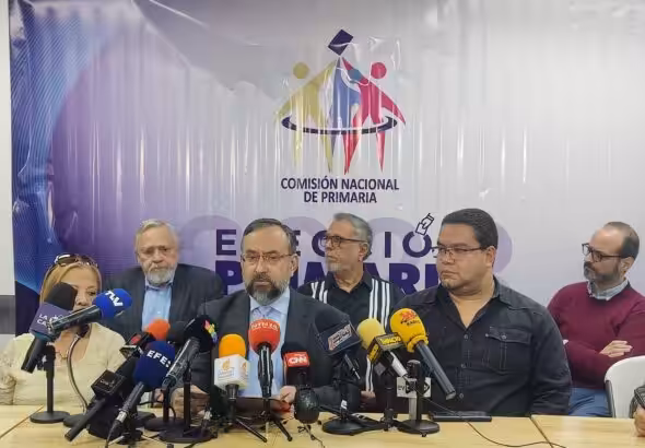 Press conference involving the Venezuelan opposition's self-styled National Primaries Commission. Photo: File photo.