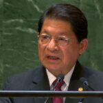 Nicaraguan Foreign Minister Denis Moncada speaking at the 78th United Nations General Assembly in New York. Photo: United Nations.