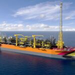 Computerized model of the One Guyana a floating production, storage, and offloading vessel (FPSO) under construction, requested by ExxonMobil Guyana. Photo: VesselFinder/File photo.