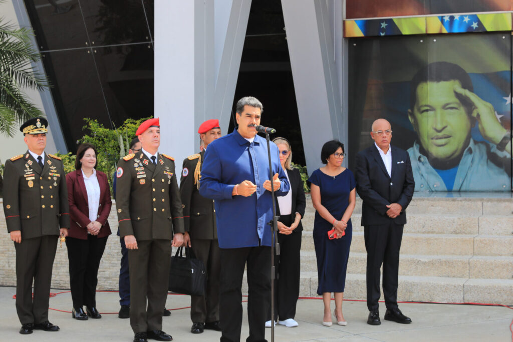 Venezuelan President Nicolás Maduro speaks about his state visit to China and Algeria and the G77 Summit in Cuba, upon his return to Venezuela, September 17, 2023. Photo: Presidential Press.
