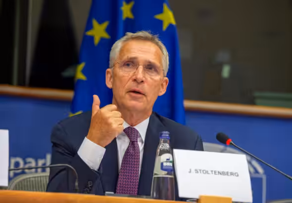 NATO Secretary General Jens Stoltenberg. Photo: Caitlin Johnstone.