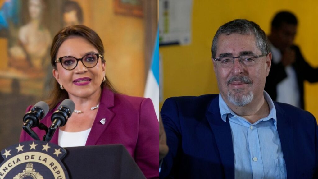 President of Honduras, Xiomara Castro (left), and the president-elect of Guatemala, Bernardo Arévalo (right). Photo: HispantTV.