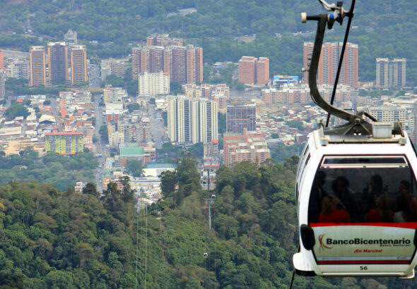 Panoramic view of Caracas taken from a cable car from the Warairarepano Cableway System. File photo.