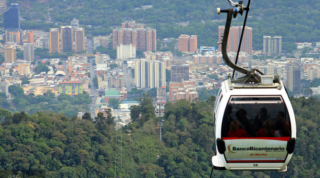 Panoramic view of Caracas taken from a cable car from the Warairarepano Cableway System. File photo.
