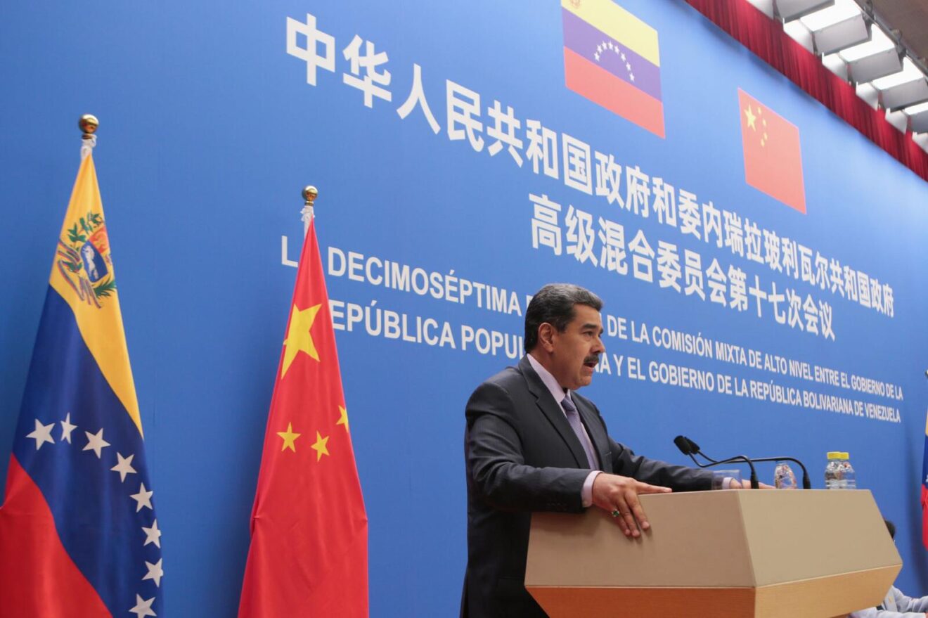 Venezuelan President Nicolás Maduro giving a speech at the closing of the China-Venezuela Joint High Level Commission meeting held in Beijing on Wednesday, September 13, 2023. Photo: Presidential Press.