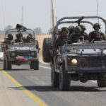 Israeli soldiers drive along the border with Gaza near the Southern city of Ofakim, October 11, 2023. Photo: Abir sultan/Efe via Zuma Press/APA images.