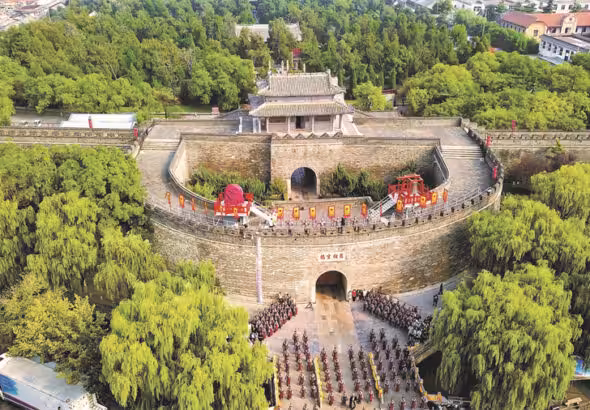 The Wanren Palace Wall at the Temple of Confucius in Qufu, Shandong Province. Photo: Xinhua Reporter Guo Xulei.