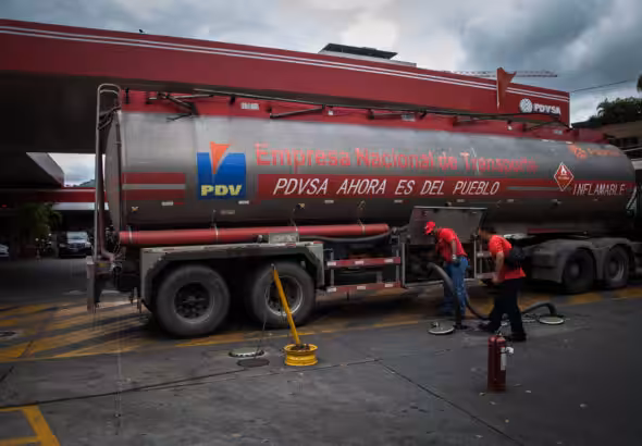 A tanker truck in Venezuela. Photo: Bloomberg.