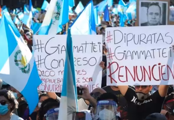 Protests in Guatemala. Photo: Al Mayadeen.