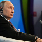 Russian President Vladimir Putin attends the plenary session at the 2023 Russian Energy Week international forum at the Manezh Central Exhibition Hall in Moscow, Russia October 11, 2023. Photo: Sputnik.
