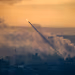 Rocket launched from Gaza during the Al-Aqsa Flood operation. Photo: Resumen Lainoamericano/File photo.