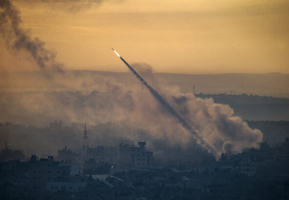 Rocket launched from Gaza during the Al-Aqsa Flood operation. Photo: Resumen Lainoamericano/File photo.