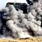 Gaza under Israeli bombardment, Oct. 11, 2023. Photo: MedGlobal.