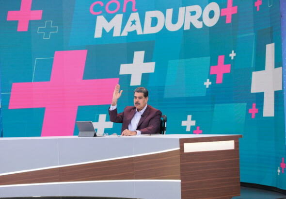 Venezuelan President Nicolás Maduro during his television program Con Maduro+. Photo: Presidential Press.