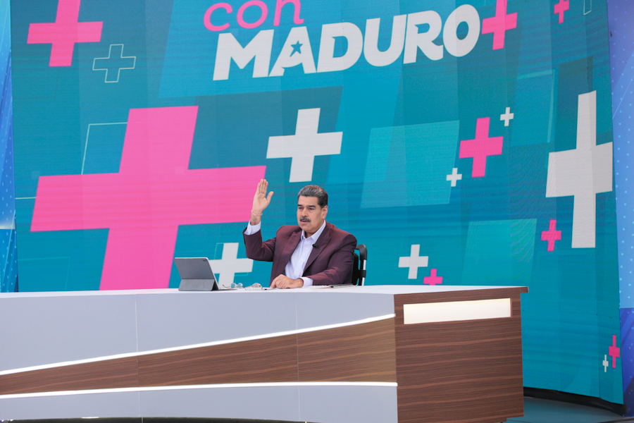 Venezuelan President Nicolás Maduro during his television program Con Maduro+. Photo: Presidential Press.
