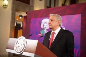 Mexican President Andrés Manuel López Obrador during a regular press conference. Photo: Mexican Presidency Office/File photo.