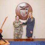 US SOUTHCOM Chief General Laura Richardson (left) shaking hands with newly appointed US ambassador to Guyana Nicole Theriot (right). Photo: X/@Southcom.