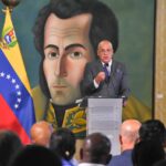 The president of Venezuela's National Assembly, Deputy Jorge Rodríguez, addressing the foreign diplomatic corps accredited to Venezuela at Ministry of Foreign Affairs in Caracas, on Thursday, October 26, 2023. Photo: X/@PartidoPSUV.