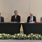 Unitary Platform members speak at a panel. Photo: Gobierno de México.