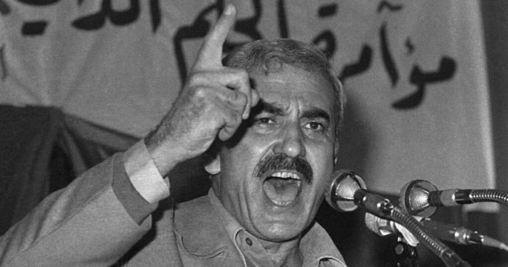 Palestinian historical leader and founder of the Popular Front for the Liberation of Palestine (PFLP), George Habash. File photo.