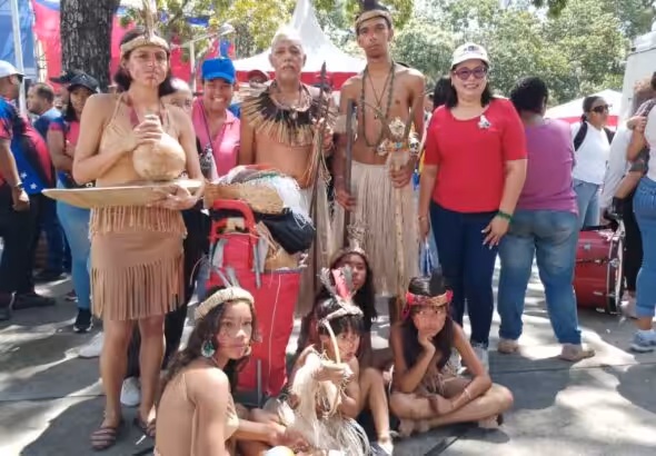 Indigenous peoples of Venezuela commemorate the Day of Indigenous Resistance, in Caracas, October 12, 2023. Photo: Ministry of Culture of Venezuela.