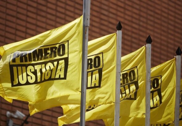 Flag of Venezuelan far-right opposition party Justice First. File photo.